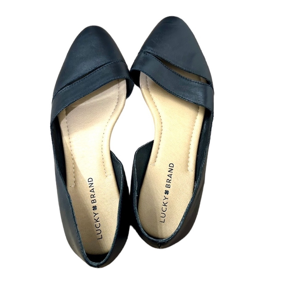 Lucky Brand Ashena Women’s Black Leather D'Orsay Flats Size 10M GUC